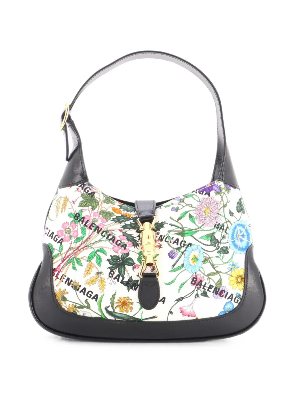Balenciaga Pre-Owned x Gucci Borsa passepartout The Hacker Project Jackie 1961 piccola in tela Flora - Nero