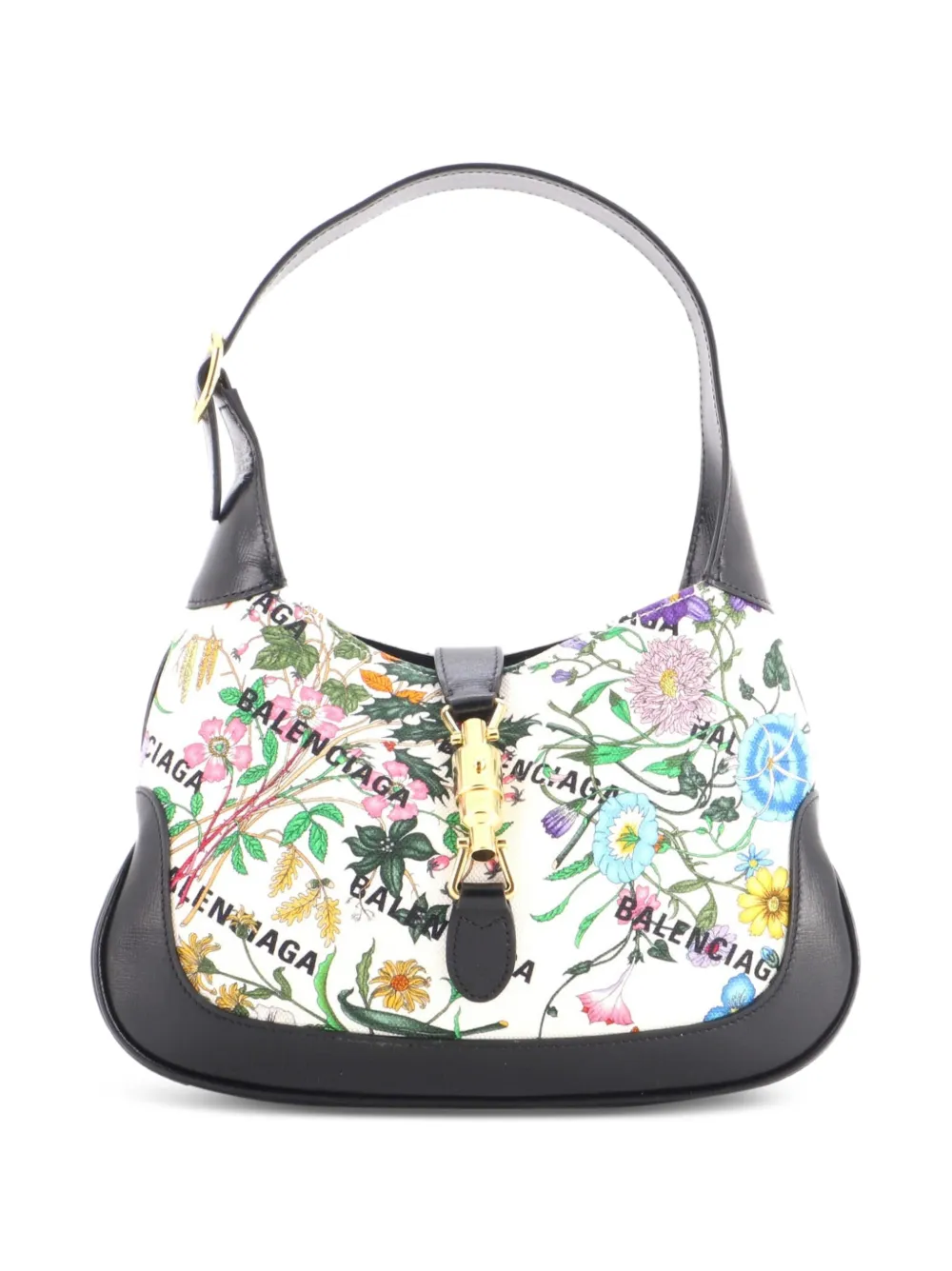 Balenciaga Pre-Owned x Gucci Borsa passepartout The Hacker Project Jackie 1961 piccola in tela Flora - Nero
