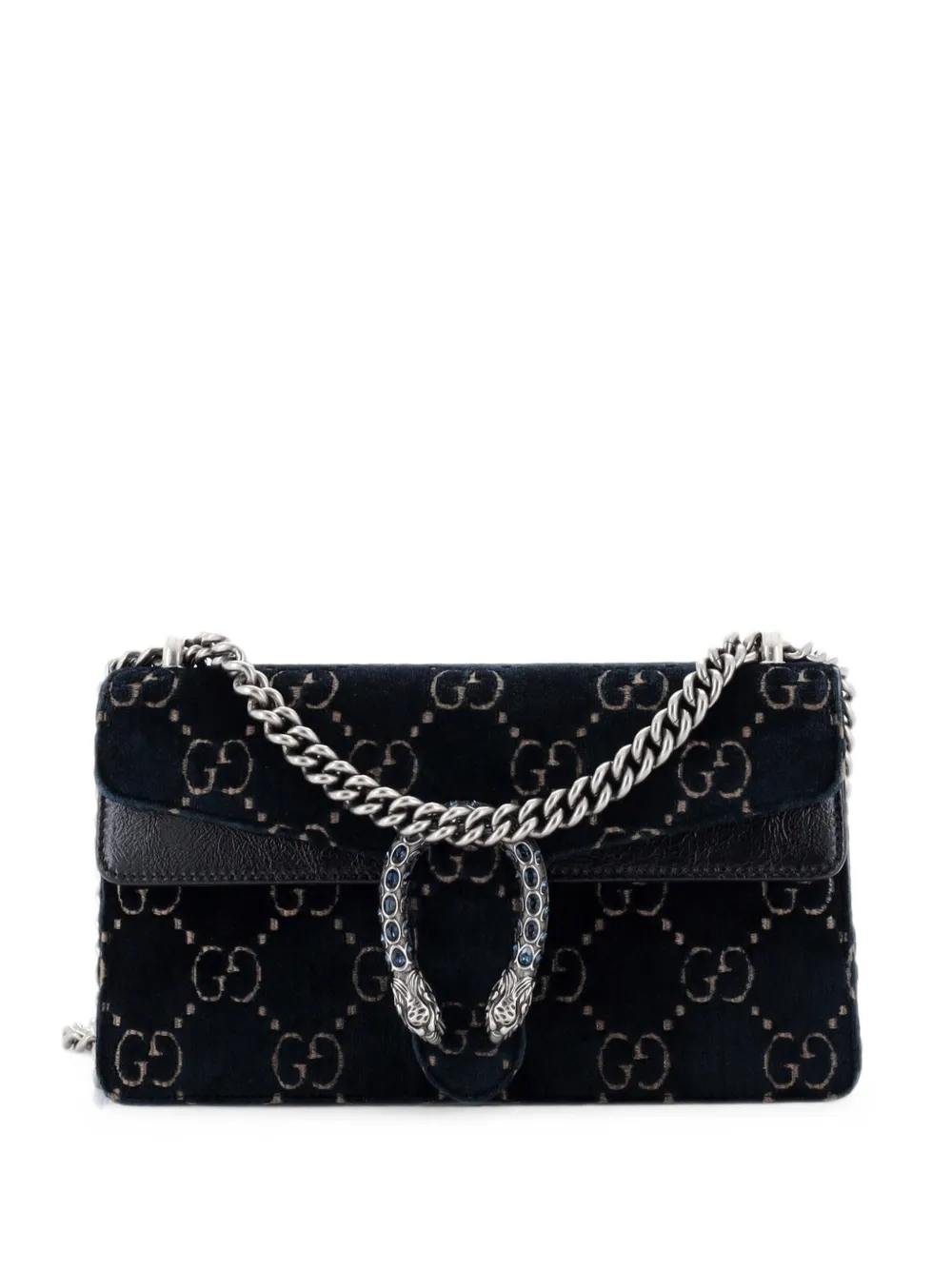 Gucci Pre-Owned Borsa a spalla Dionysus GG mini in velluto - Blu