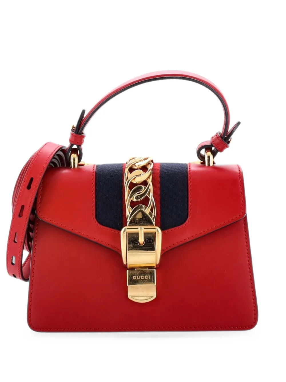 Gucci Pre-Owned Borsa a tracolla Sylvie mini in pelle con manico - Rosso