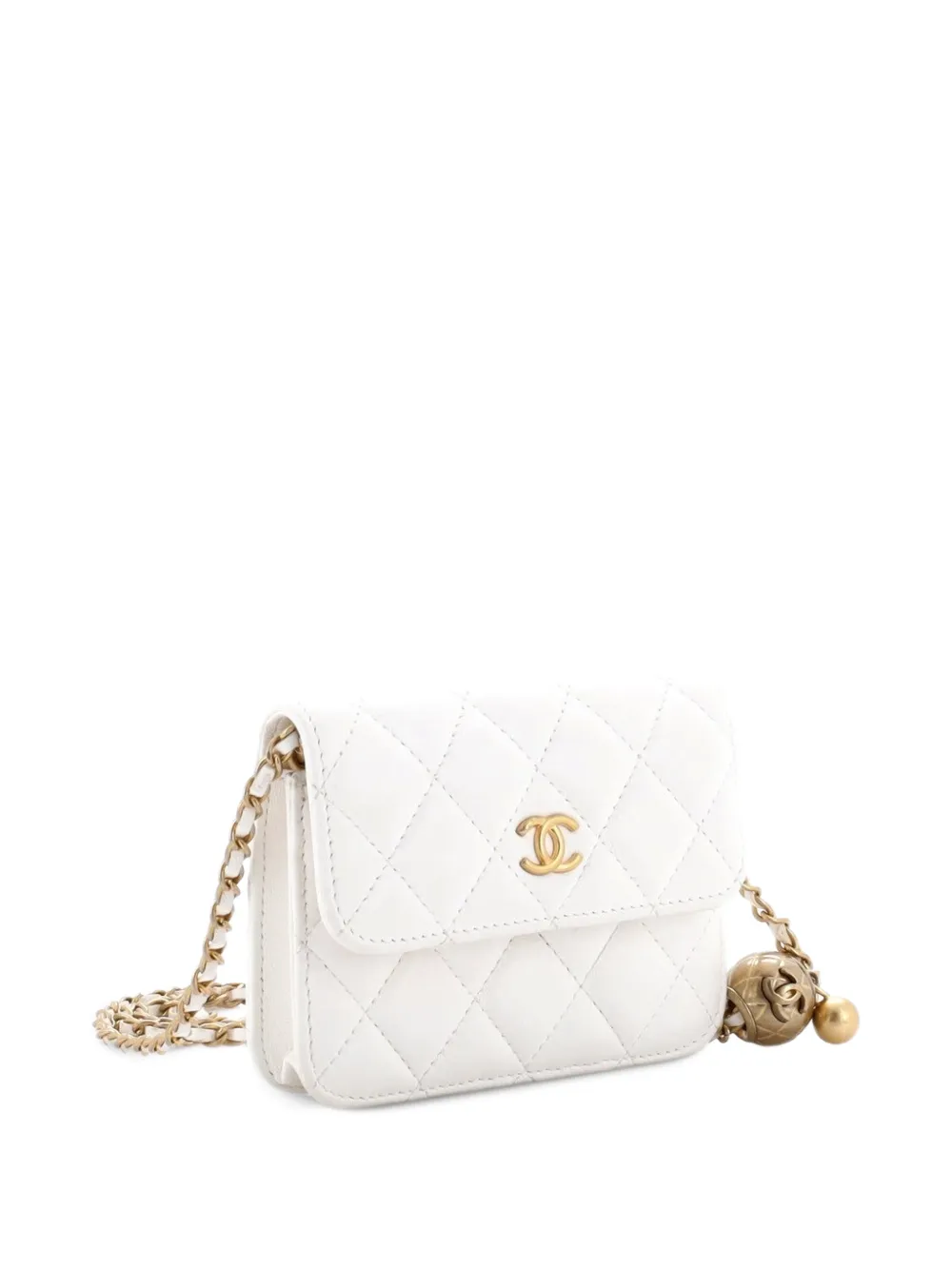 Quilted Mini Crossbody Flap Clutch Bag - Pearl Crush, image 4 of 7