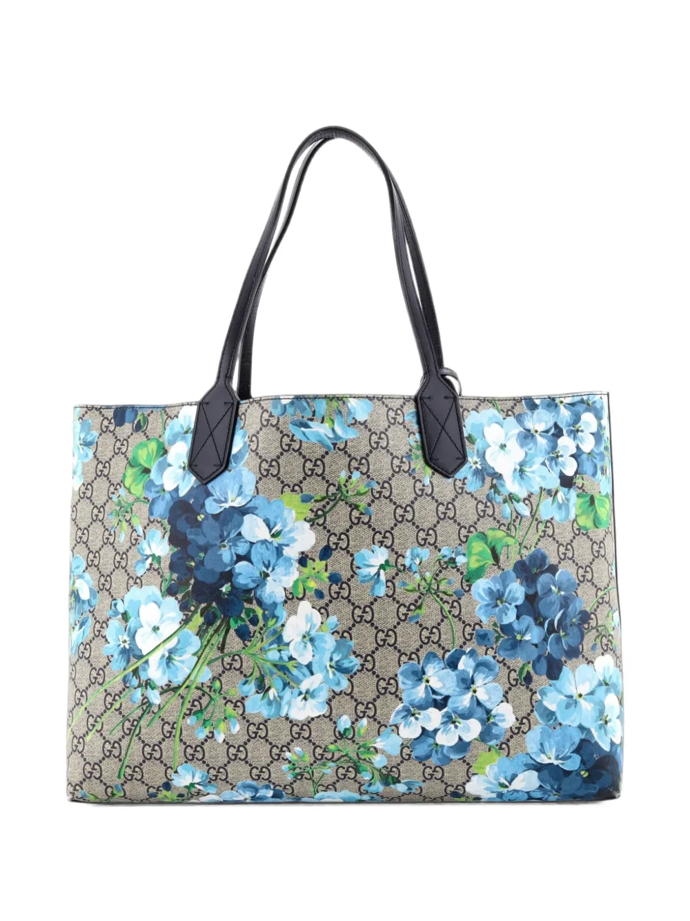 Gucci Pre-Owned Borsa tote GG media reversibile in pelle con stampa a fiori - Marrone