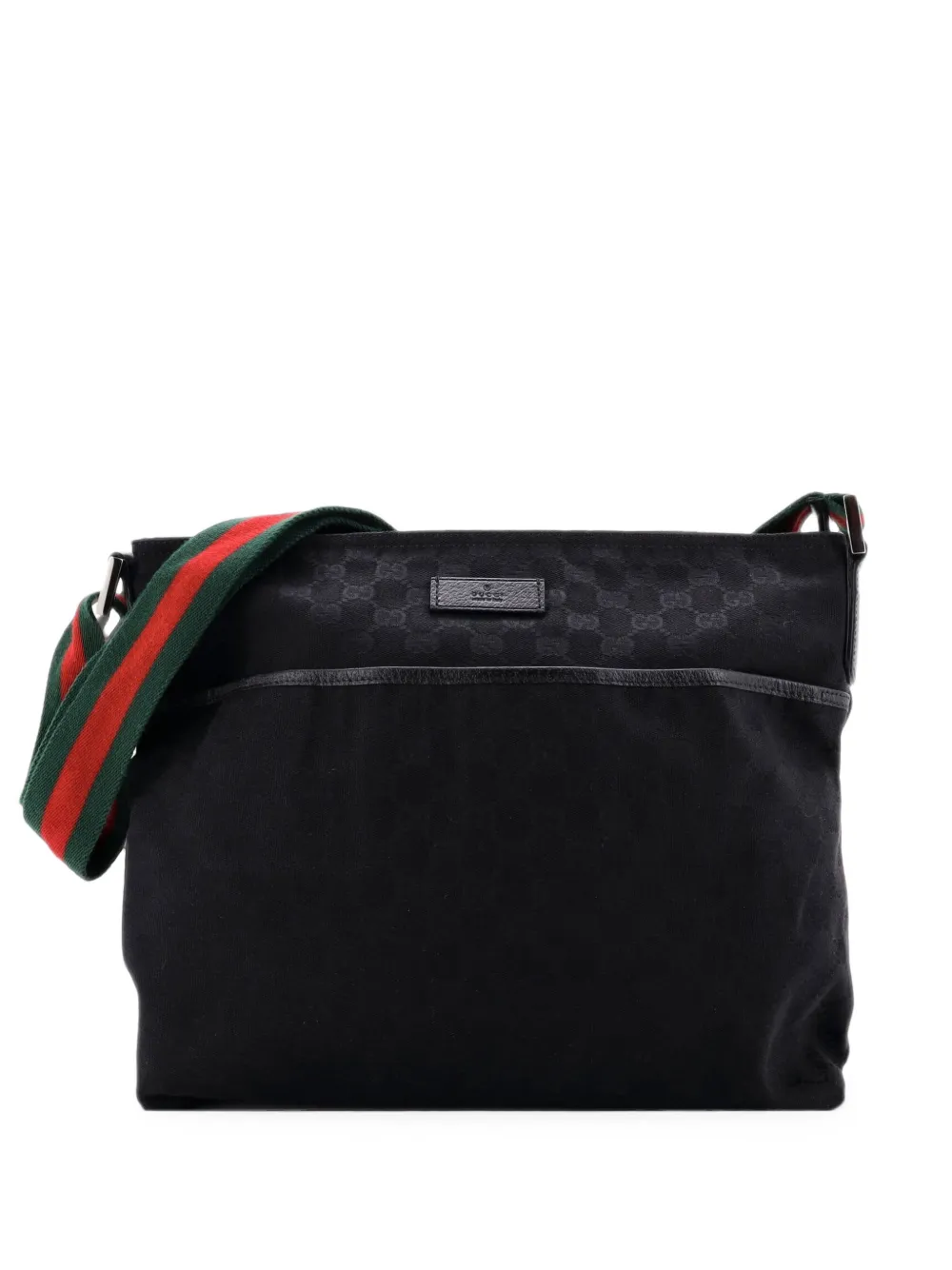 Gucci Pre-Owned Front Pocket Web Messenger GG Canvas Medium crossbody bag - Nero