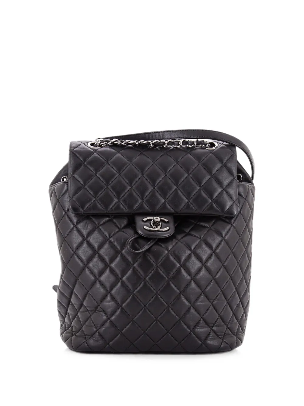 CHANEL Pre-Owned Zaino Urban Spirit grande in pelle di agnello trapuntata - Nero