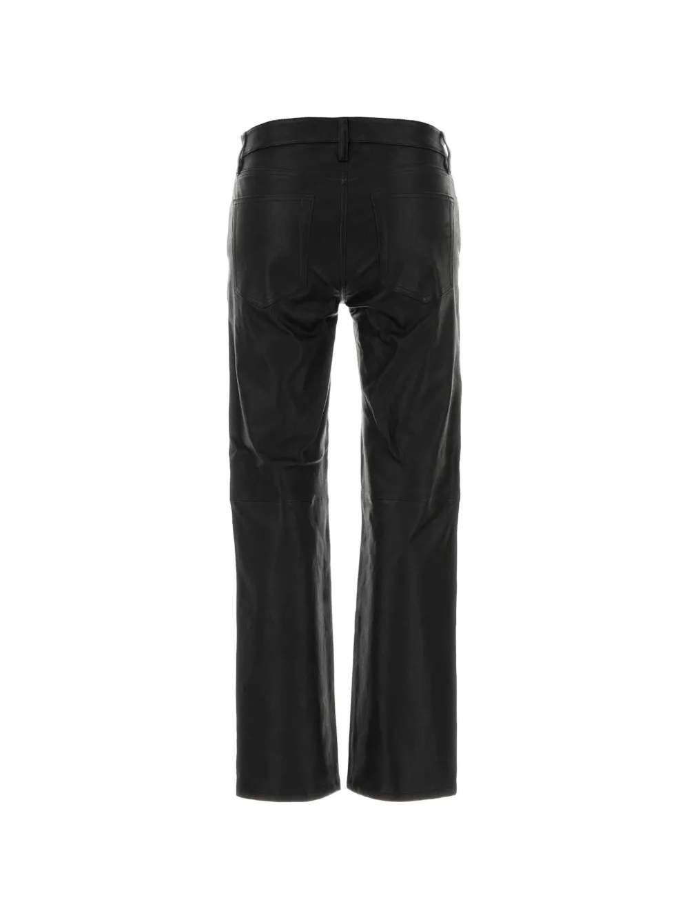 FRAME The Cigarette leather low-rise trousers Zwart
