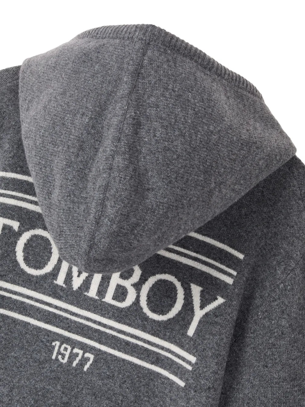 TOMBOY Hoodie met logo-intarsia en rits Grijs