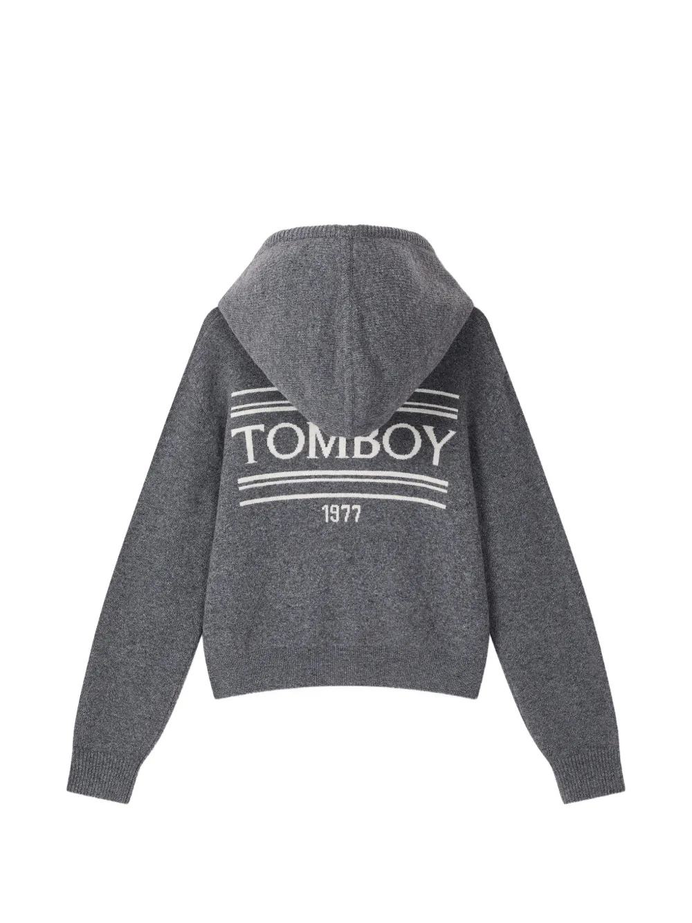 TOMBOY Hoodie met logo-intarsia en rits Grijs