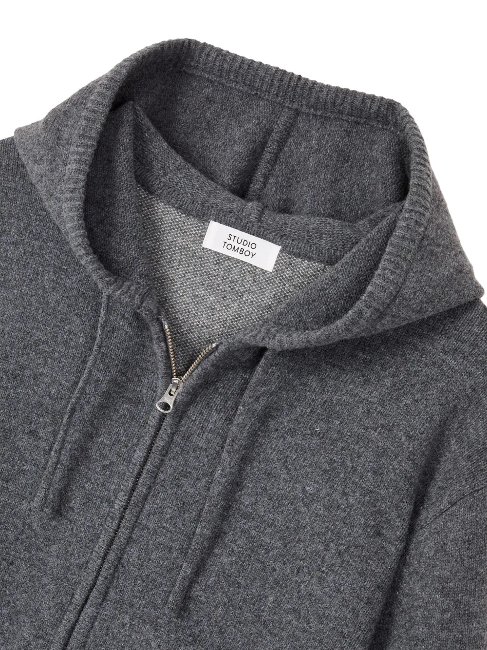 TOMBOY Hoodie met logo-intarsia en rits Grijs