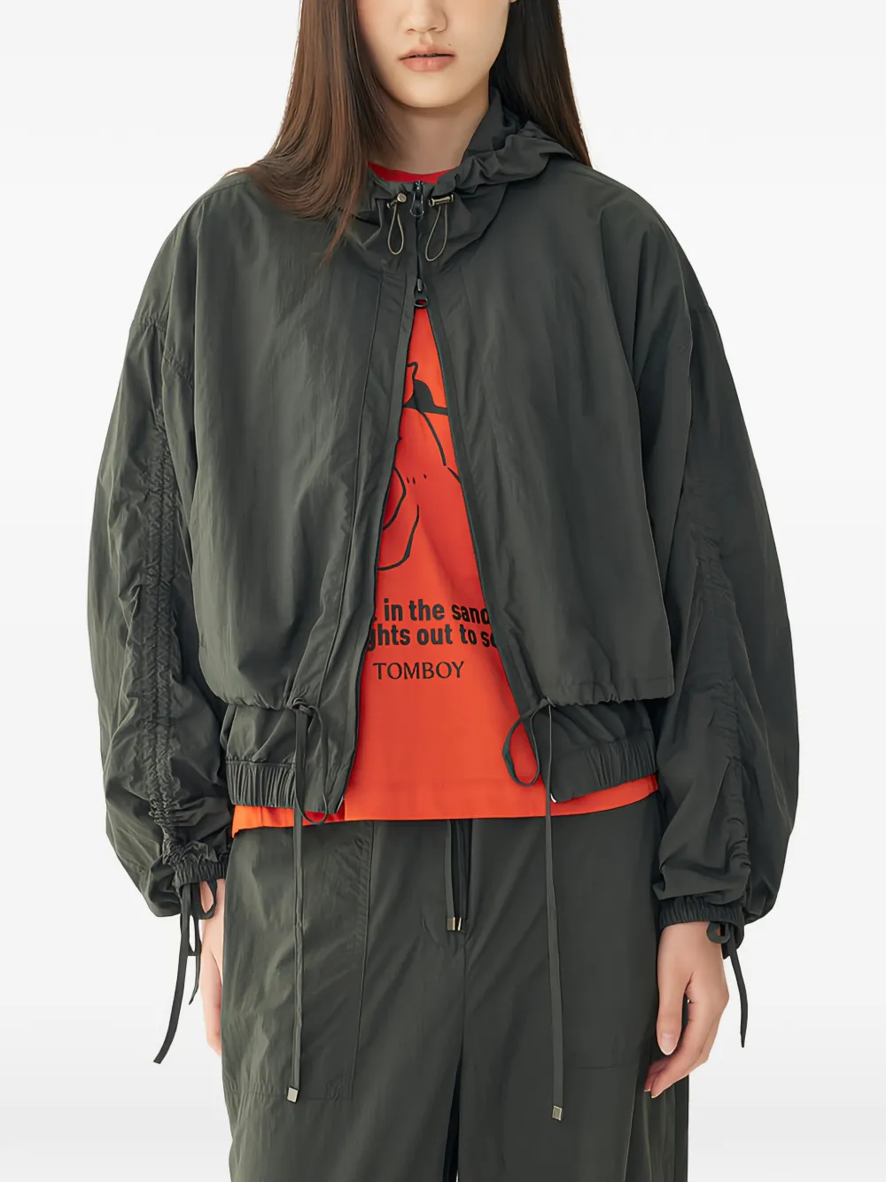 TOMBOY Jack met capuchon en ruches Grijs
