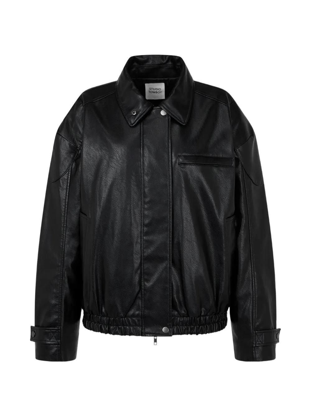 Tomboy Panelled Bomber Jacket In Black