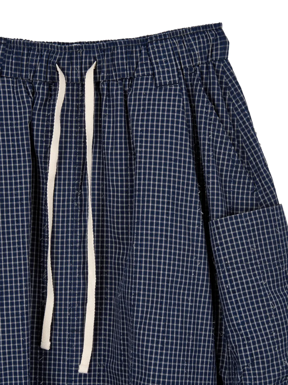 TOMBOY checkered balloon midi skirt Blauw