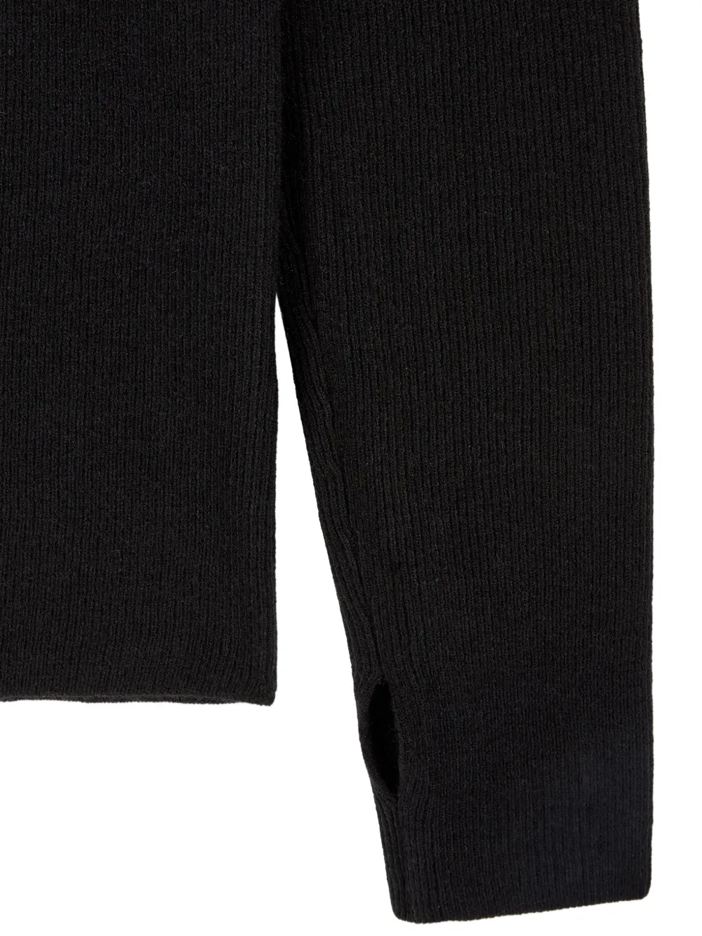 TOMBOY Ribgebreide hoodie Zwart