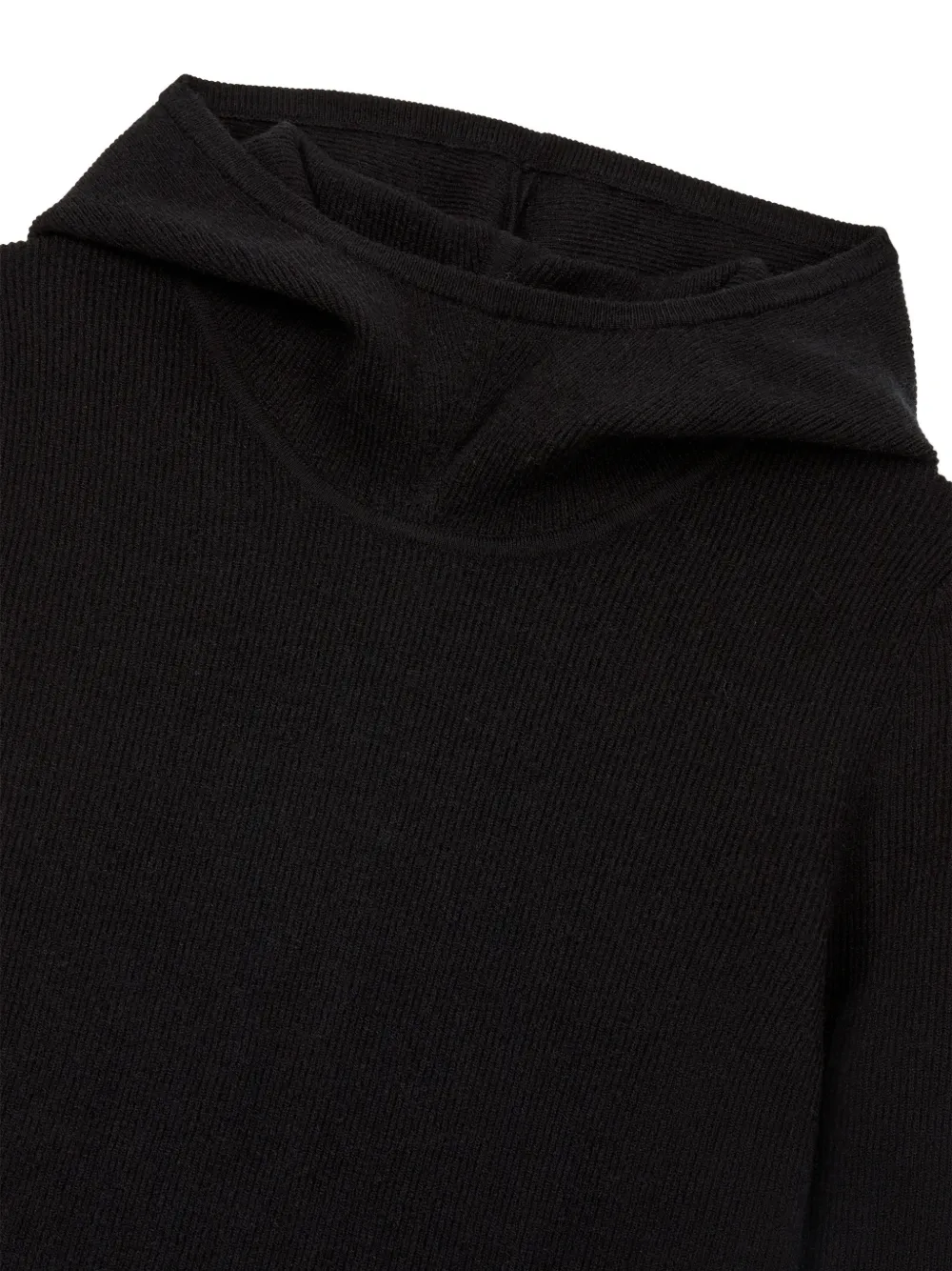 TOMBOY Ribgebreide hoodie Zwart