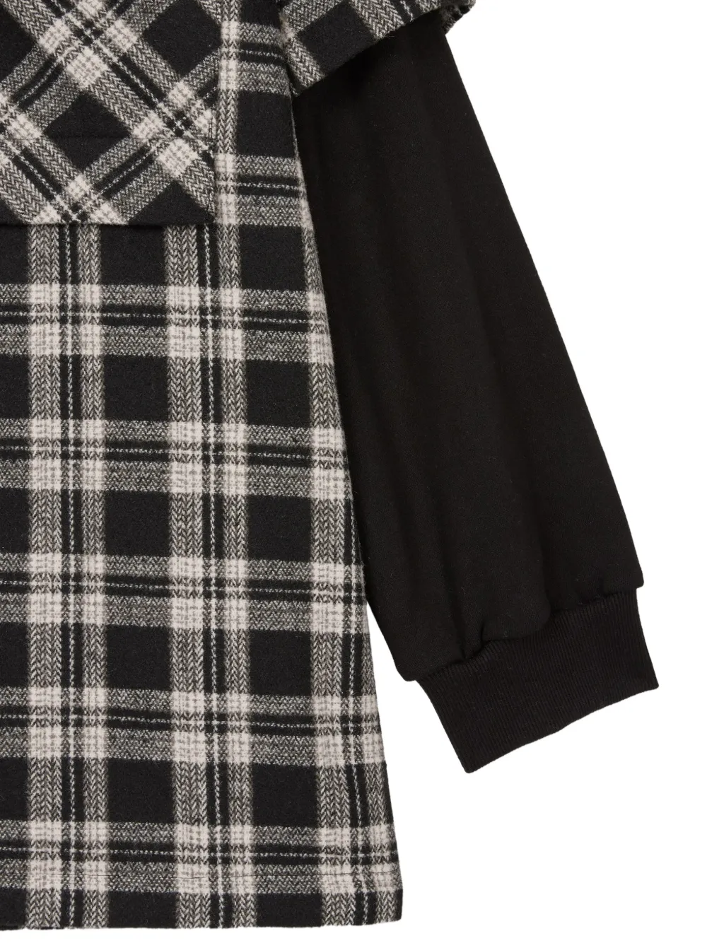 TOMBOY layered-style check-pattern shirt Zwart