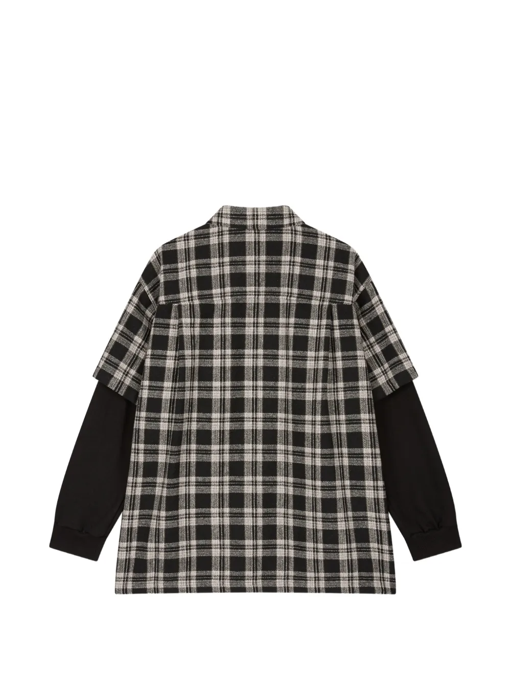 TOMBOY layered-style check-pattern shirt Zwart