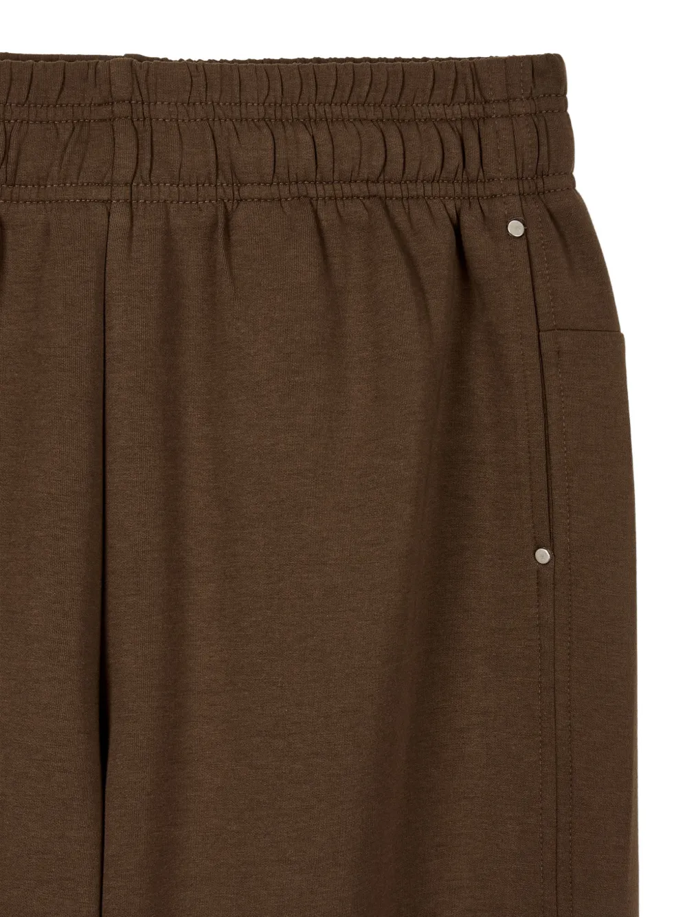 TOMBOY Broek met trekkoordzoom en logo-print Bruin