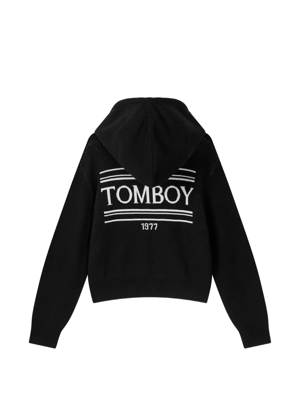 TOMBOY Hoodie met intarsia logo en rits Zwart