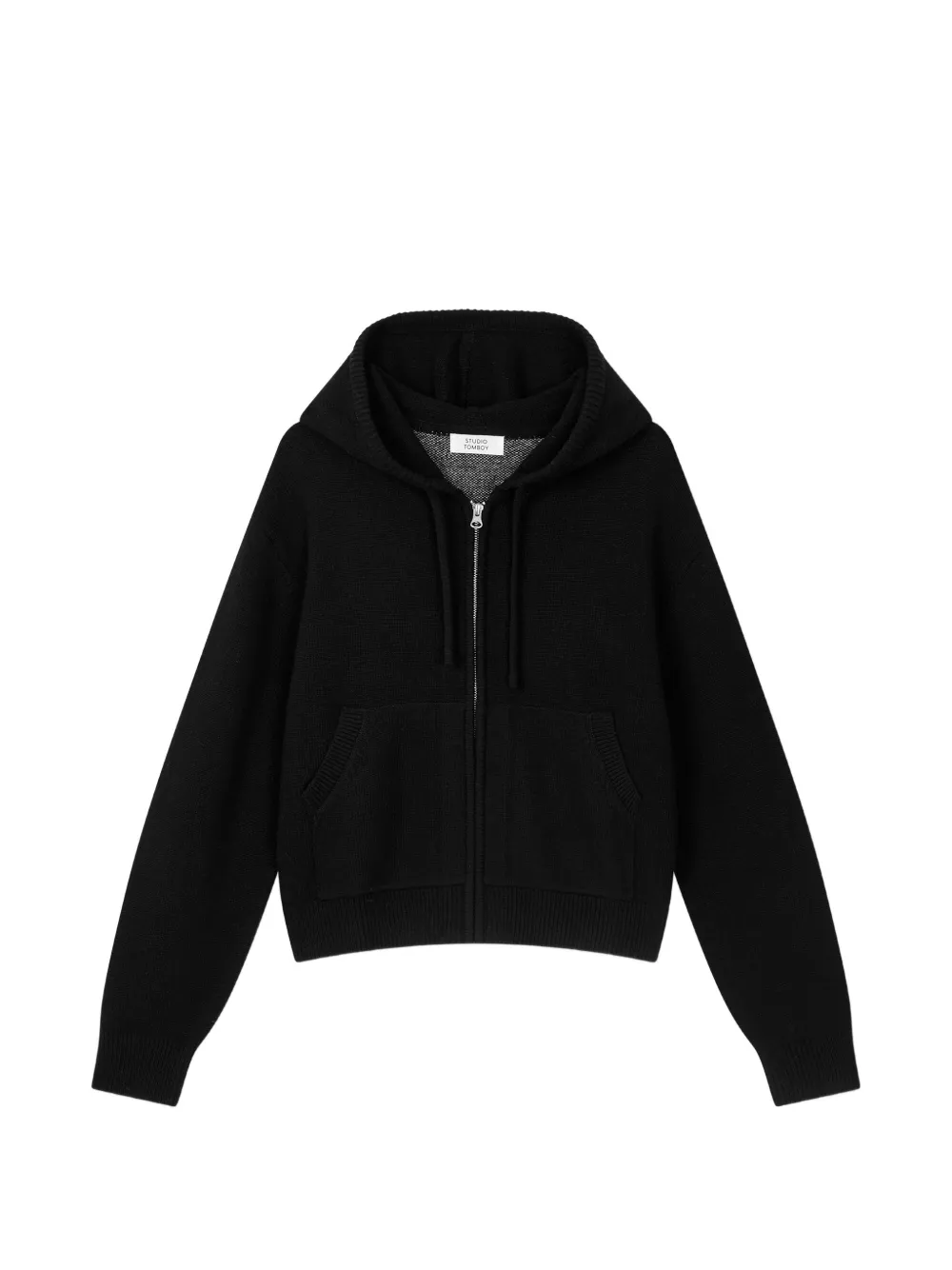 TOMBOY logo-intarsia zip-up hoodie