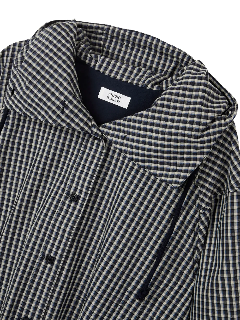 TOMBOY Geruit shirtjack met capuchon Zwart