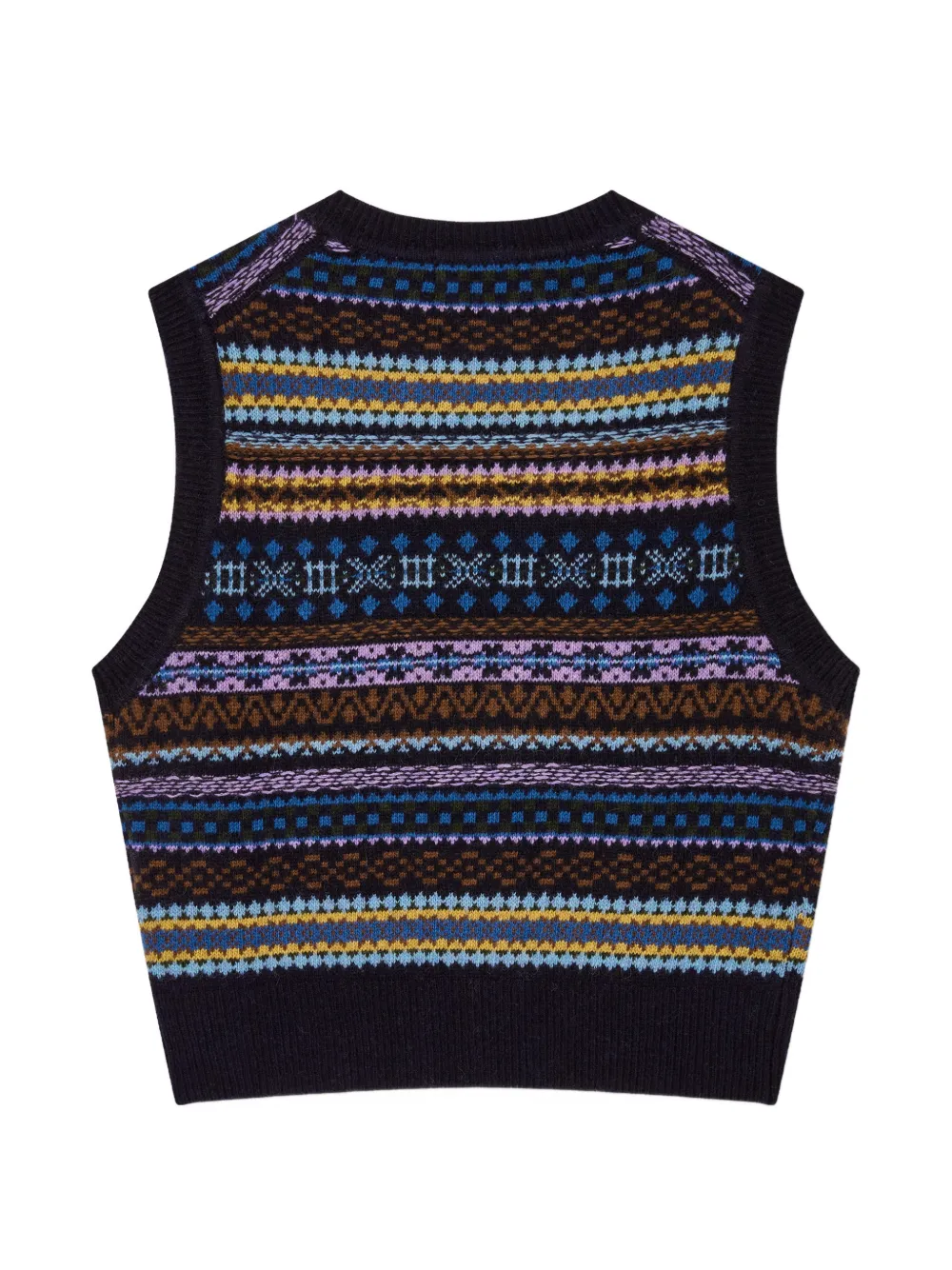 TOMBOY Fair Isle-knit V-neck vest Blauw