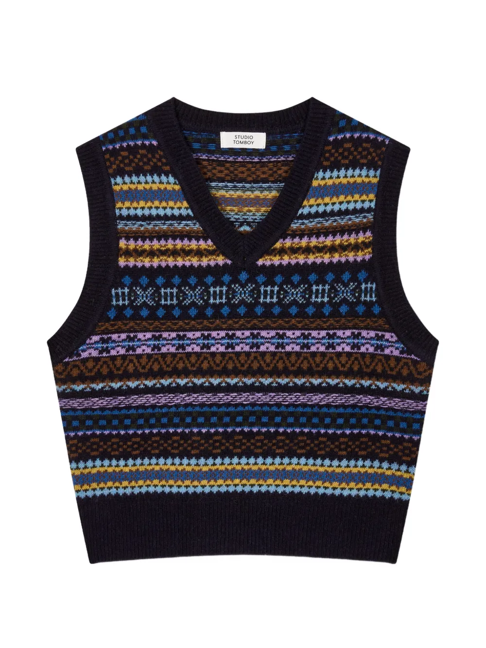 TOMBOY Fair Isle-knit V-neck vest