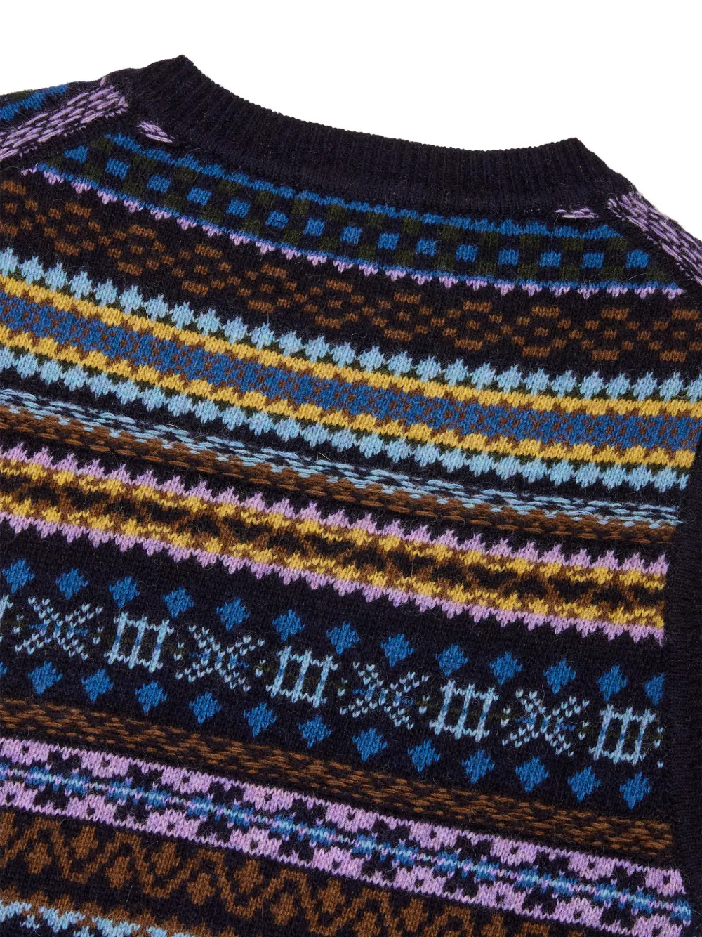 TOMBOY Fair Isle-knit V-neck vest Blauw