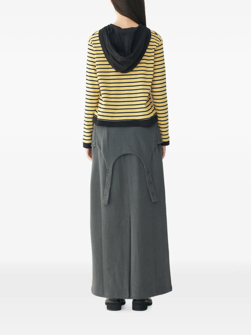 TOMBOY Pinafore maxi-rok met knoopdetail Grijs