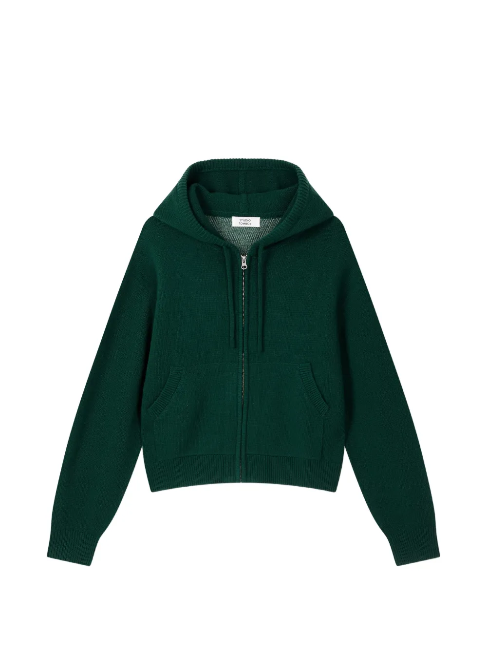 TOMBOY logo-intarsia zip-up hoodie