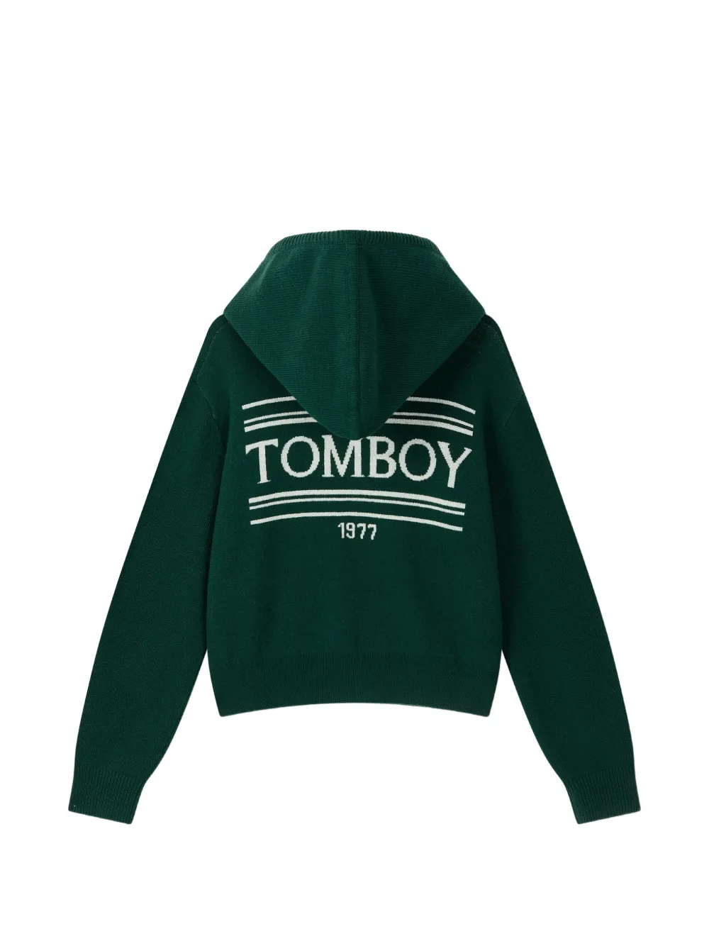 TOMBOY Hoodie met intarsia logo en rits Groen