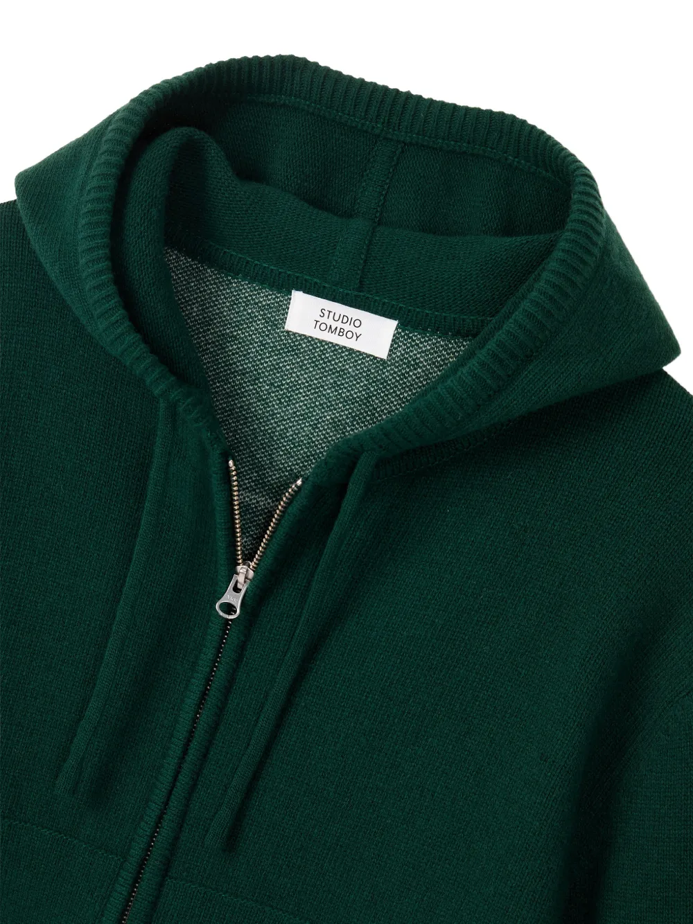 TOMBOY Hoodie met intarsia logo en rits Groen