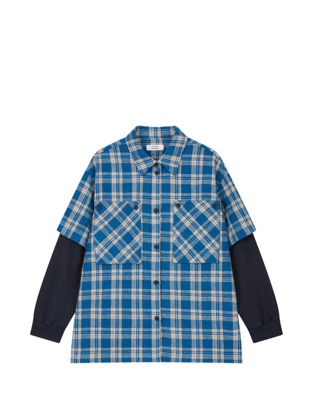 TOMBOY layered-style check shirt