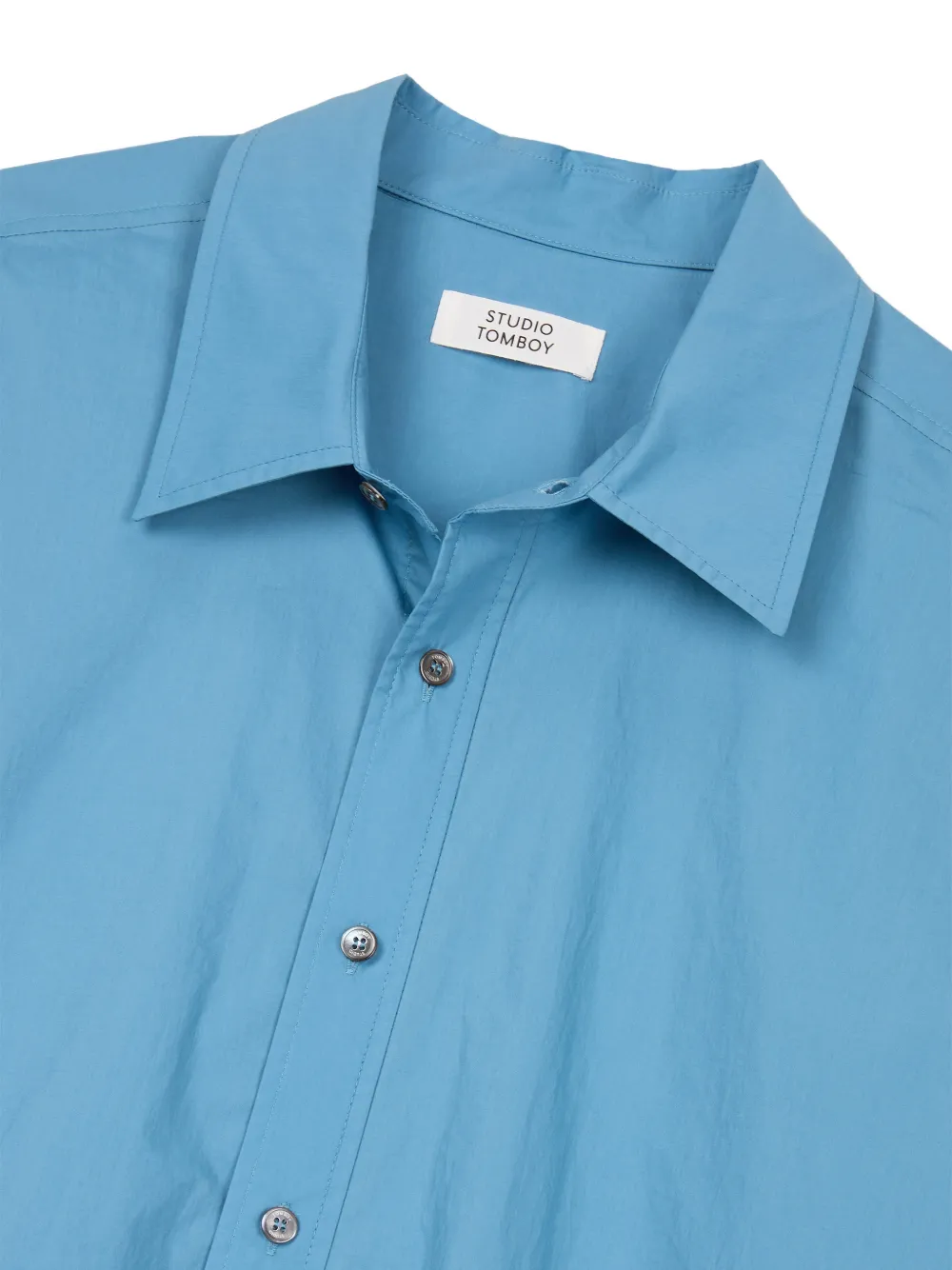 TOMBOY Blouse met diagonale knoop Blauw