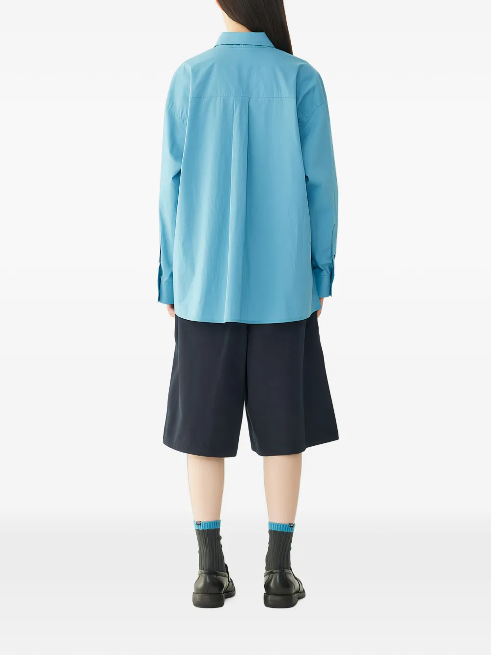 TOMBOY Blouse met diagonale knoop Blauw