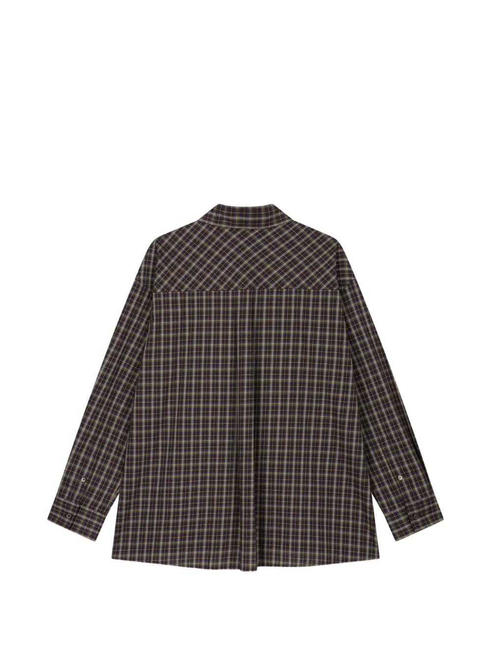 TOMBOY Geruit overhemd met diagonale knoop Bruin