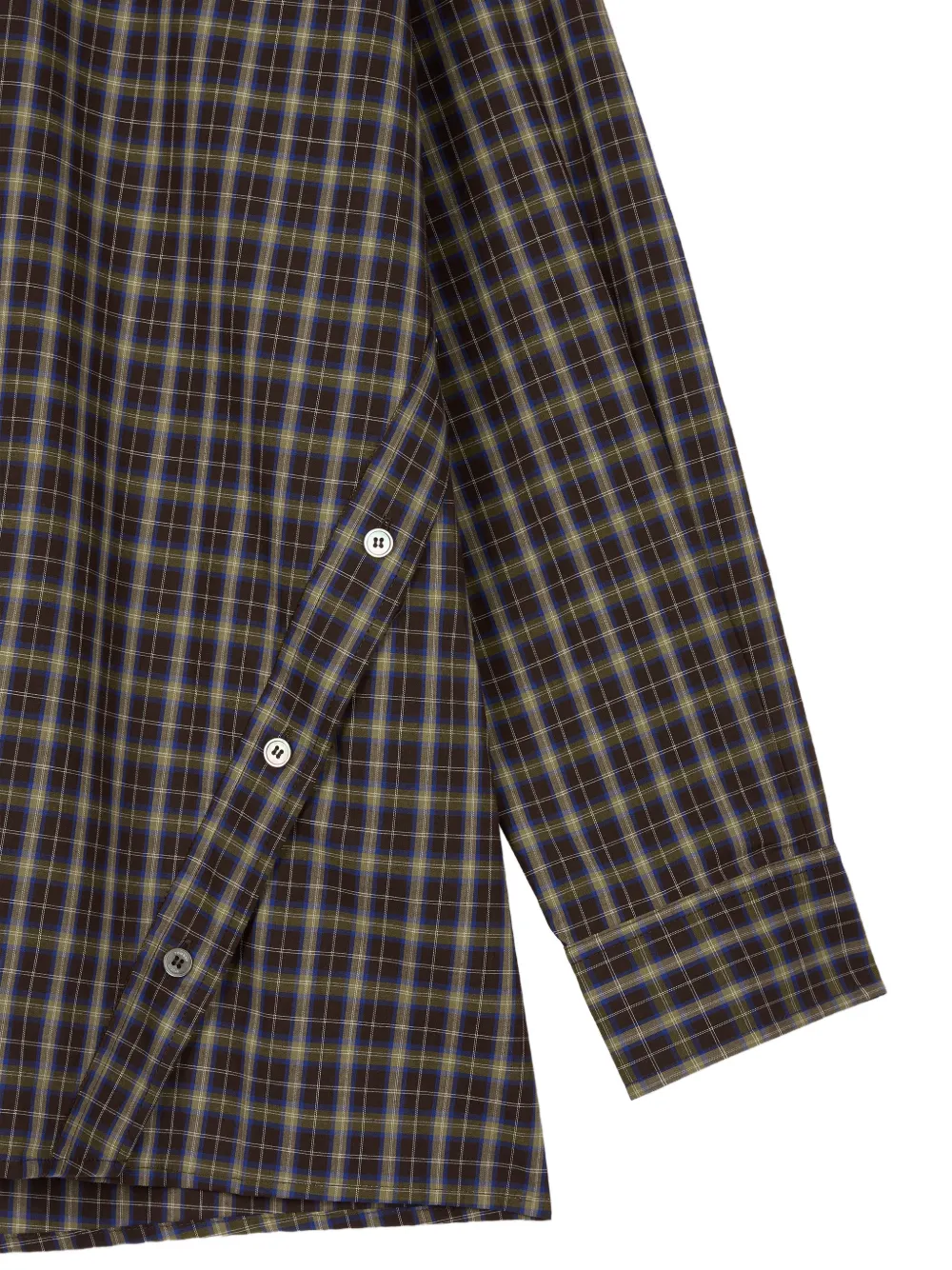 TOMBOY Geruit overhemd met diagonale knoop Bruin