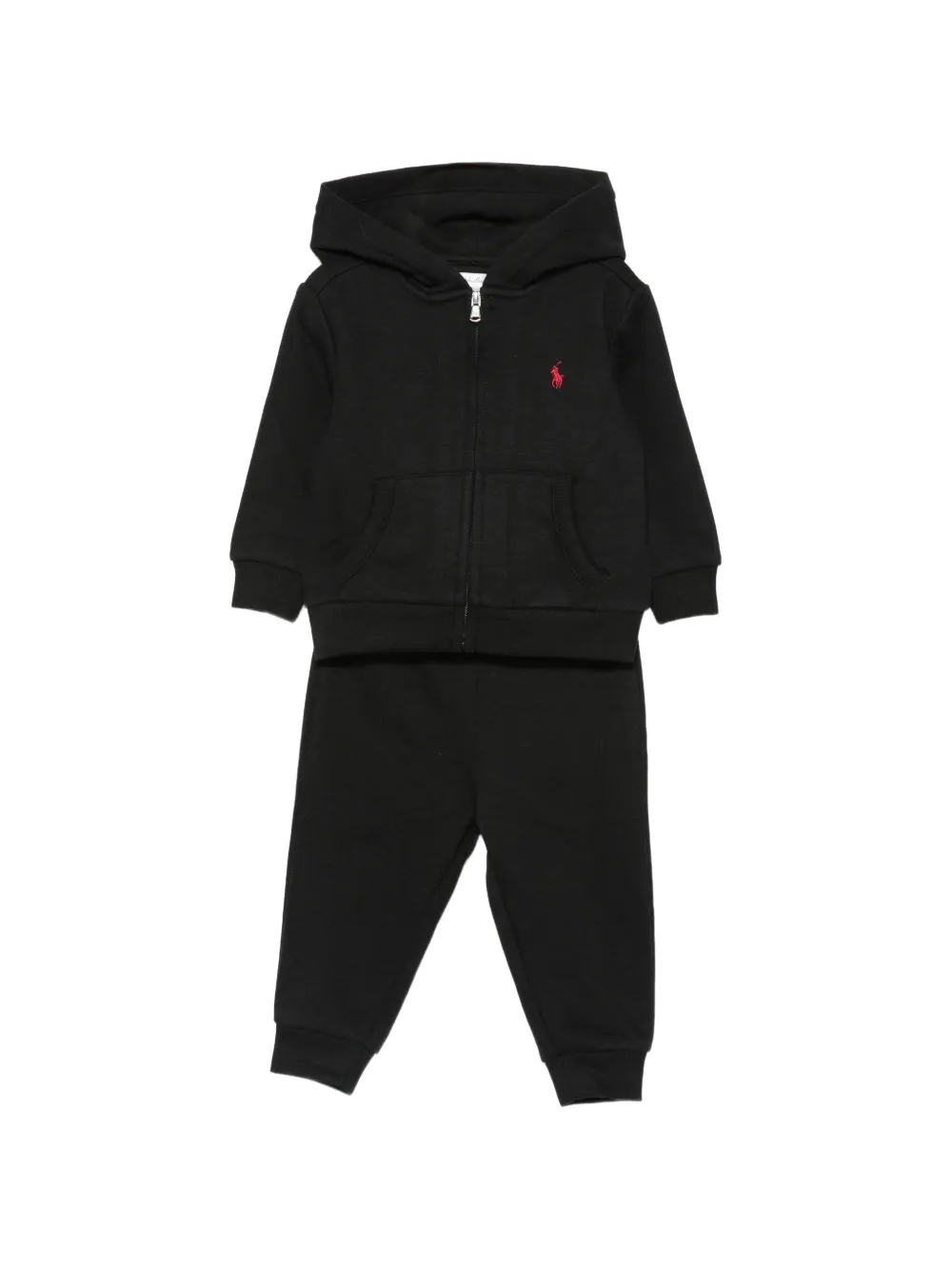 POLO RALPH LAUREN KIDS logo-embroidered hoodie tracksuit - Nero