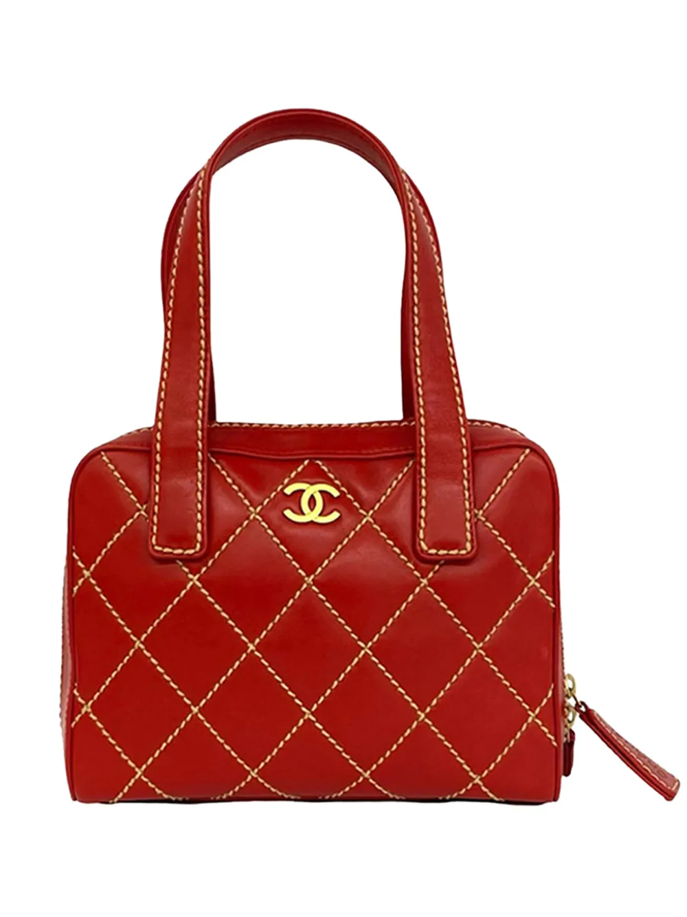 CHANEL Pre-Owned 2003-2004 Wild Stitch Lambskin handbag - Red