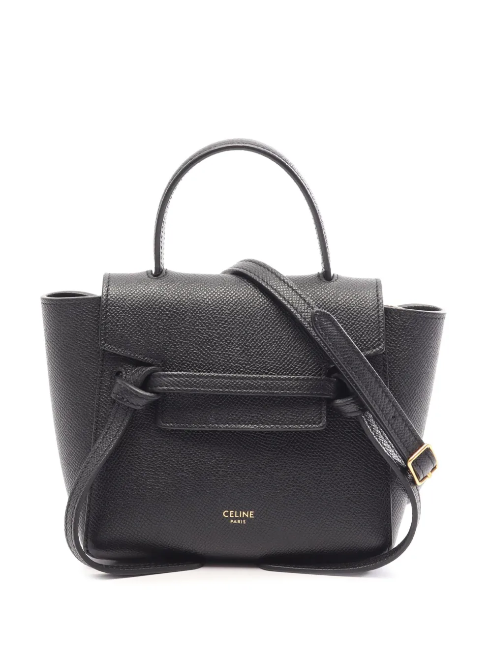 Celine Pre-Owned Borsa a tracolla Belt Bag Pico in pelle di vitello pieno fiore 2010-2026 - Nero