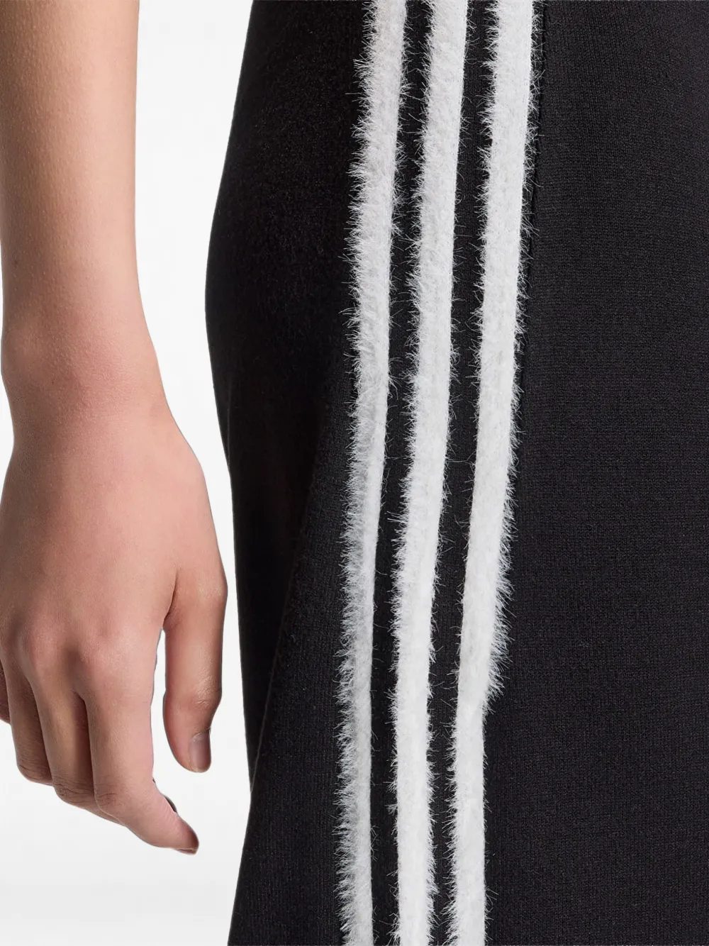 adidas 3-Stripe gebreide midi-rok Zwart