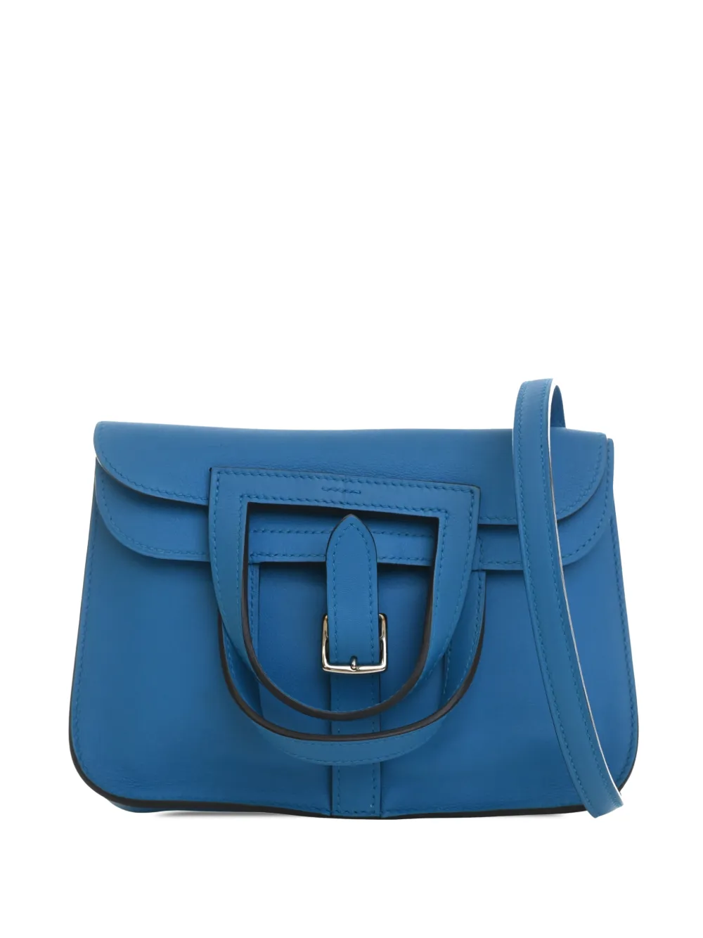 Hermès Pre-Owned Borsa a tracolla Halzan 22 mini in pelle Swift 2017 - Blu
