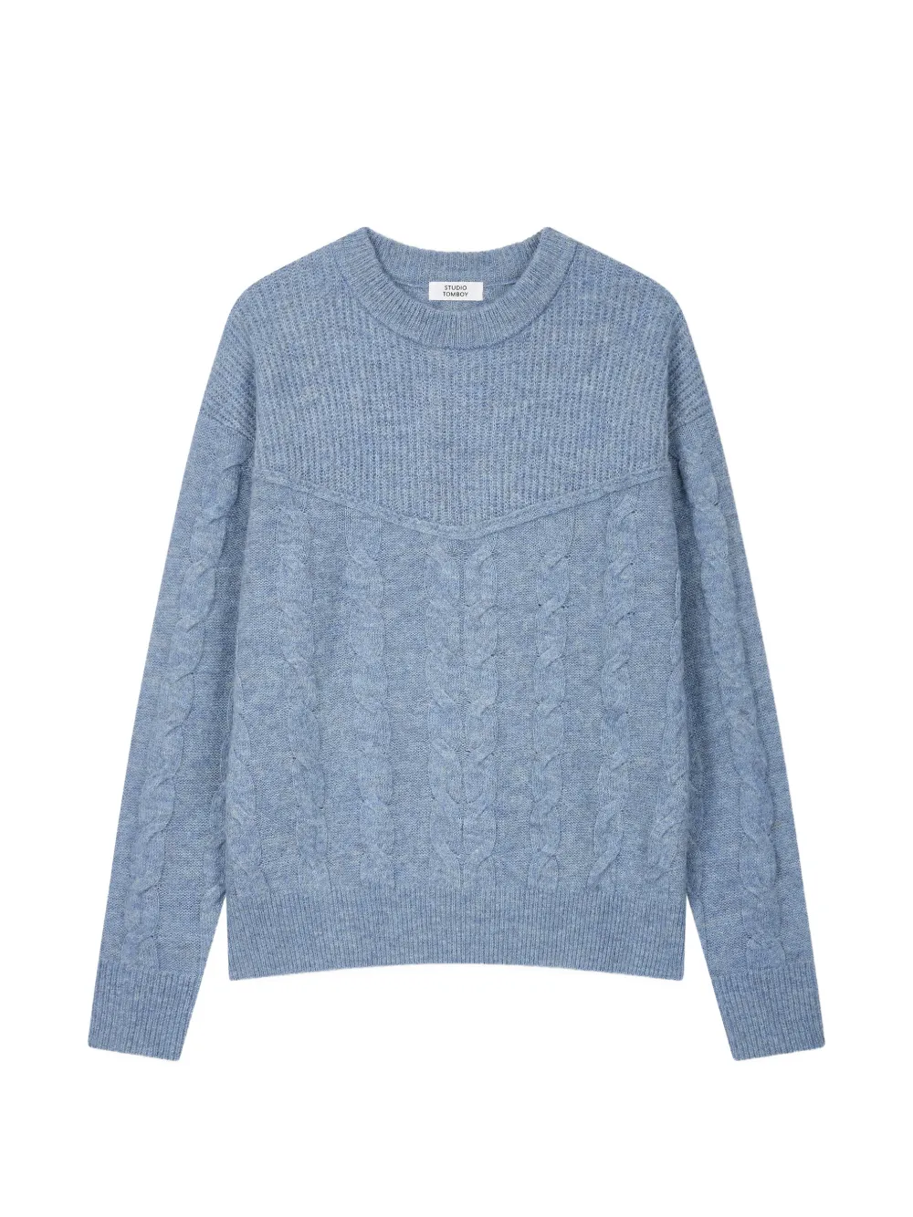 TOMBOY cable-knit crew-neck sweater
