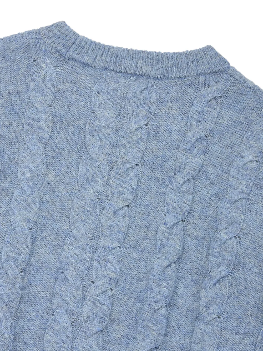 TOMBOY cable-knit crew-neck sweater Blauw