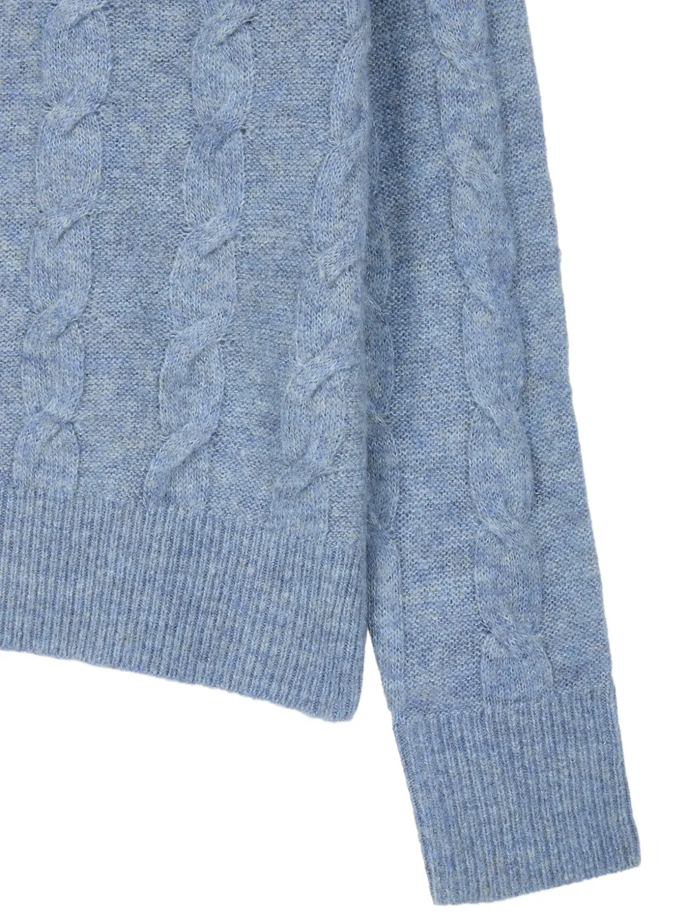 TOMBOY cable-knit crew-neck sweater Blauw