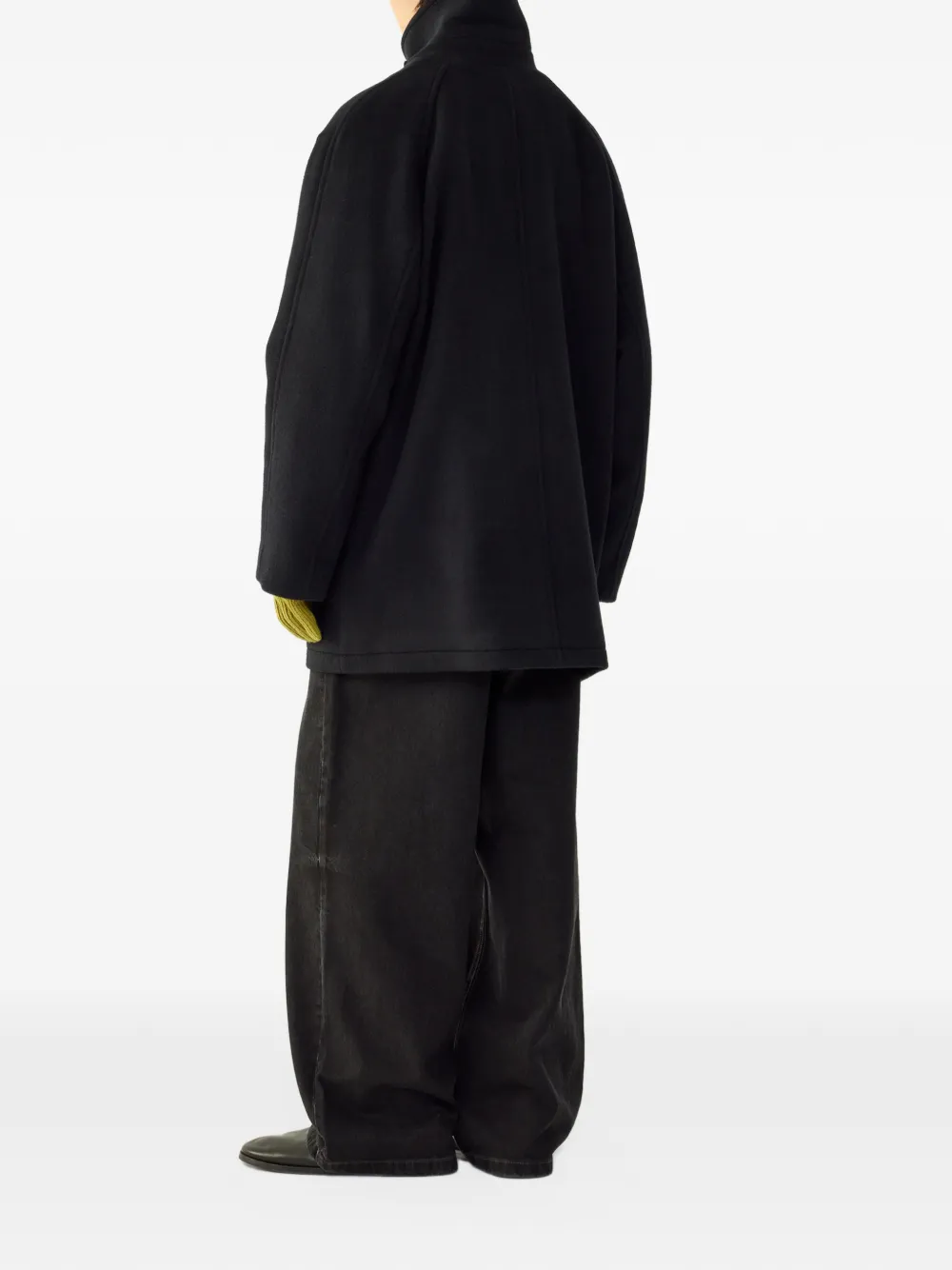 TOMBOY throat-latch single-breasted coat Zwart