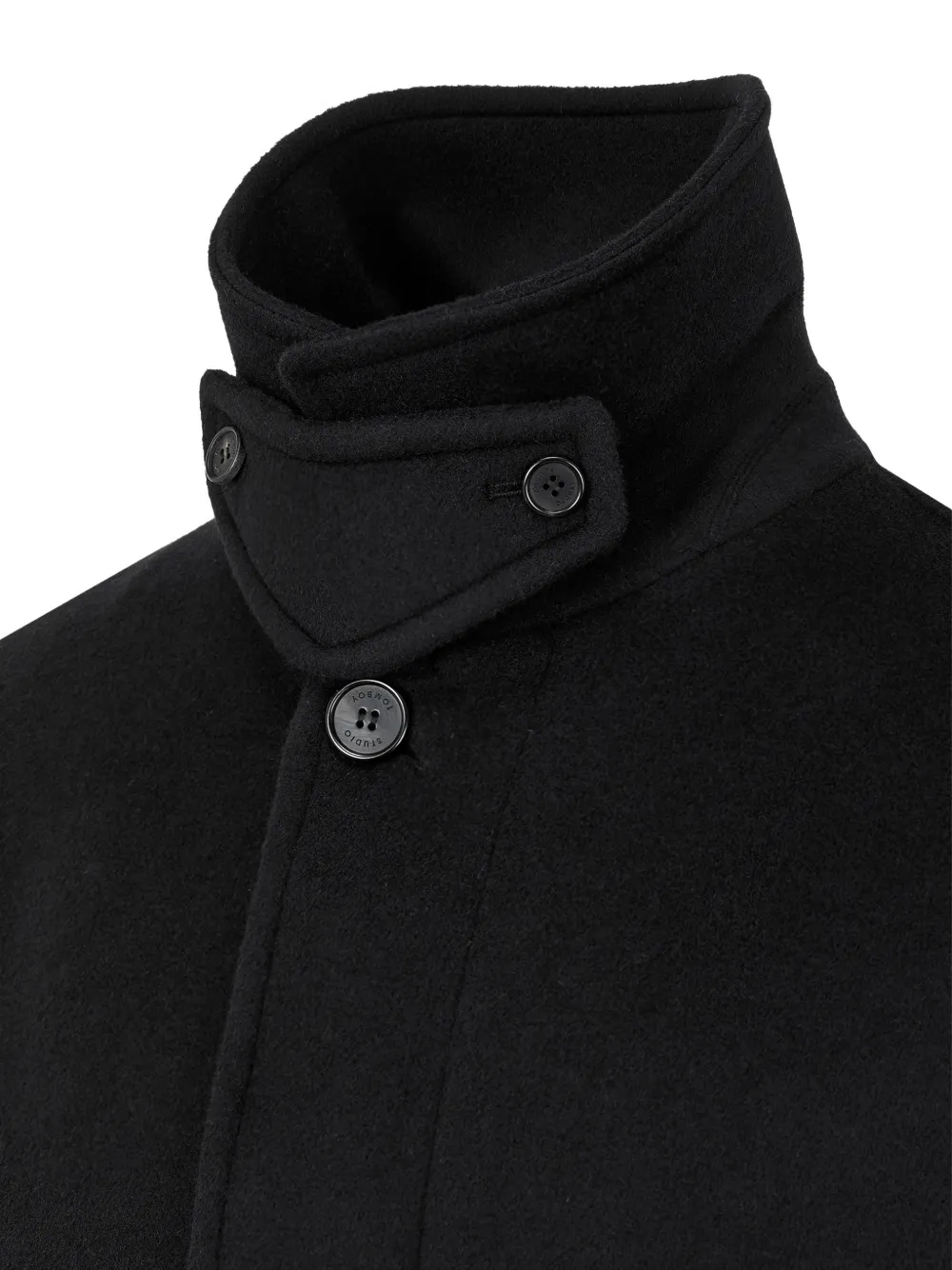 TOMBOY throat-latch single-breasted coat Zwart