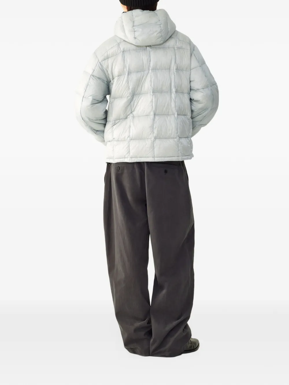 TOMBOY quilted hooded jacket Blauw