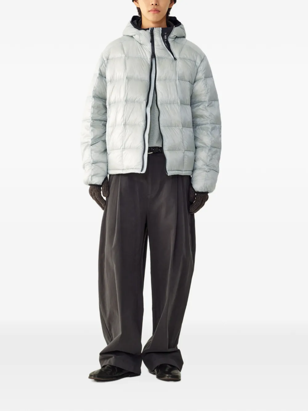 TOMBOY quilted hooded jacket Blauw