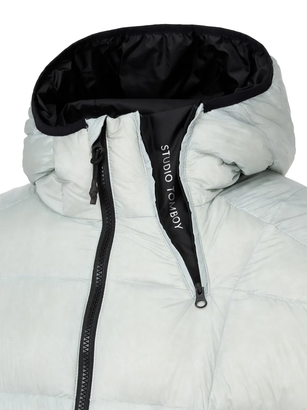 TOMBOY quilted hooded jacket Blauw