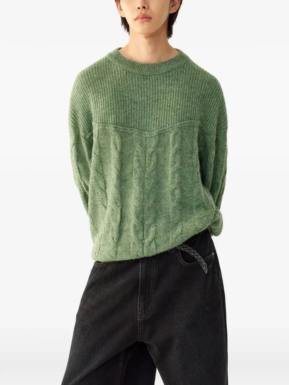TOMBOY cable-knit sweater Groen