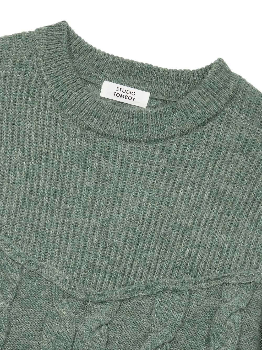 TOMBOY cable-knit sweater Groen